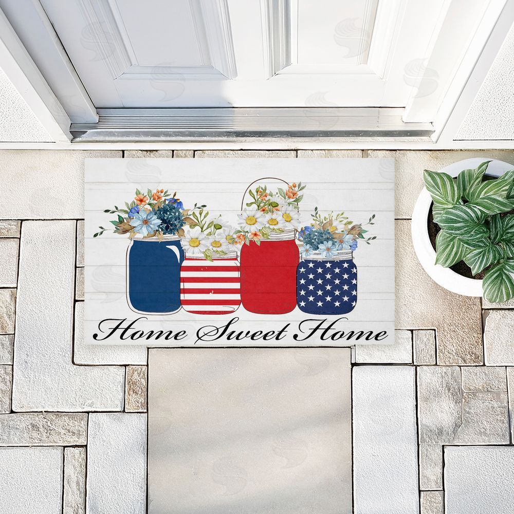 Kim Allen | Patriotic Flower Jars Non-Woven Door Mat