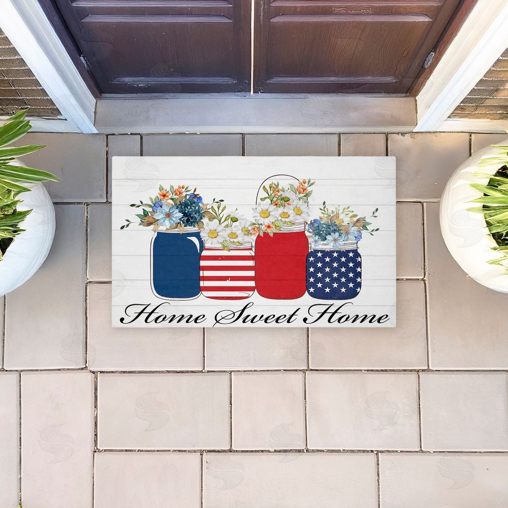 Kim Allen | Patriotic Flower Jars Non-Woven Door Mat