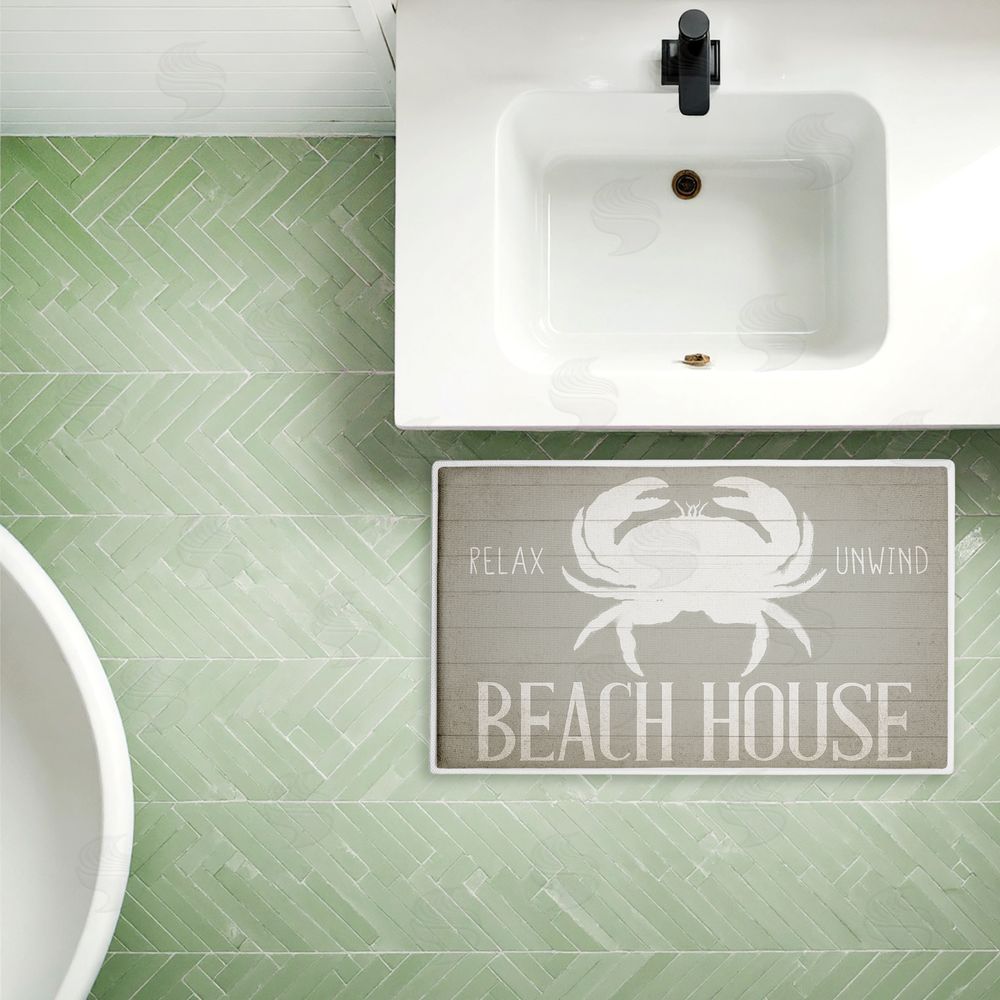 Kim Allen | Relax Unwind Beach House Crab Plush Bath Mat