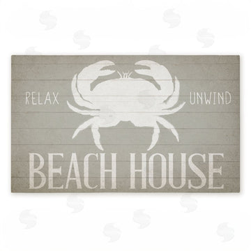 Kim Allen | Relax Unwind Beach House Crab Non-Woven Door Mat