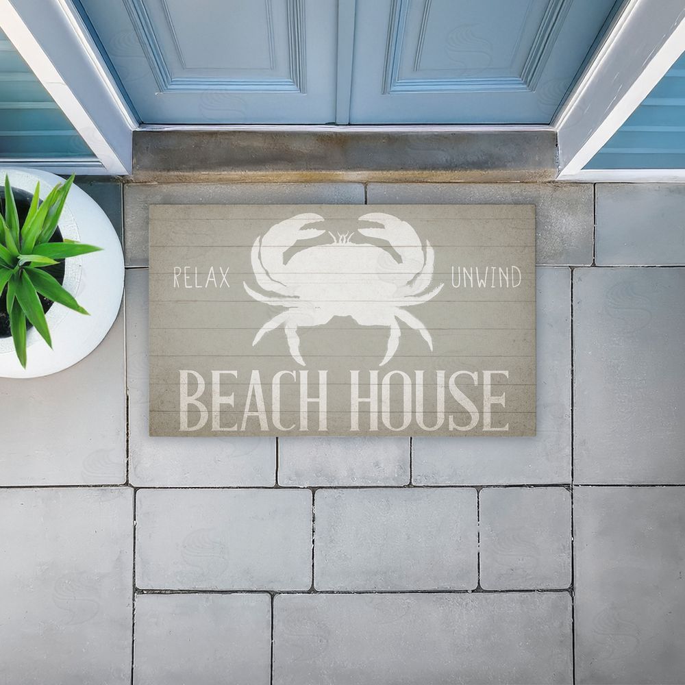 Kim Allen | Relax Unwind Beach House Crab Non-Woven Door Mat