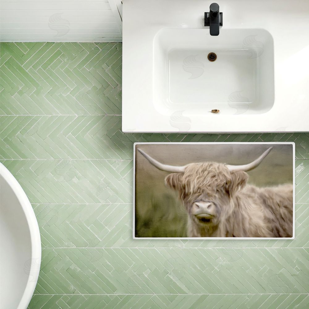 Kim Allen | Highland Cattle Dreams Plush Bath Mat