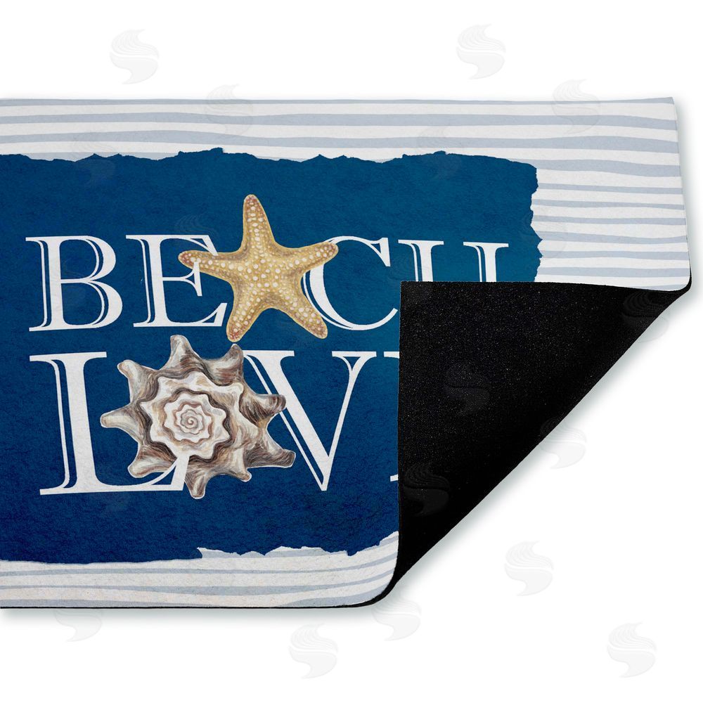 Kim Allen | Beach Love over Stripes Non-Woven Door Mat