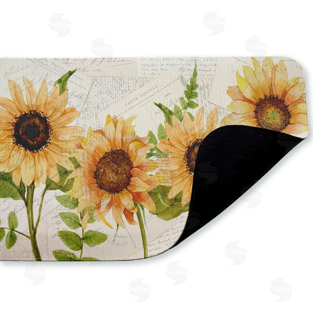Kim Allen | Sunflowers & Vintage Letter Mail Anti-Fatigue Mat
