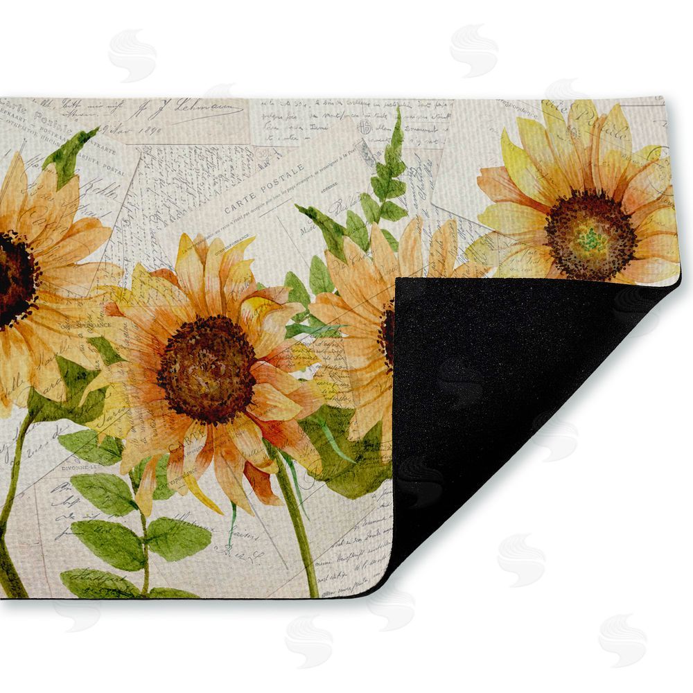 Kim Allen | Sunflowers & Vintage Letter Mail Non-Woven Door Mat