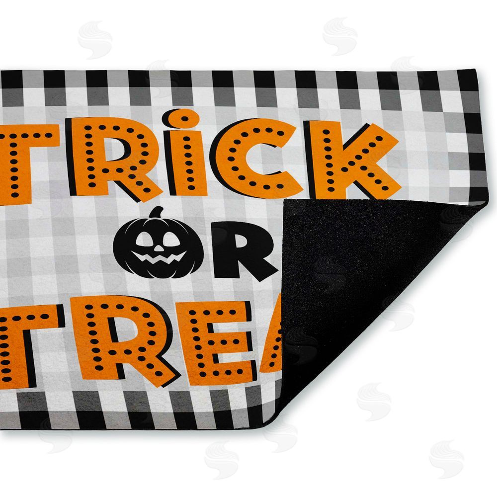 Marcus Prime | Trick Or Treat over Gingham Non-Woven Door Mat