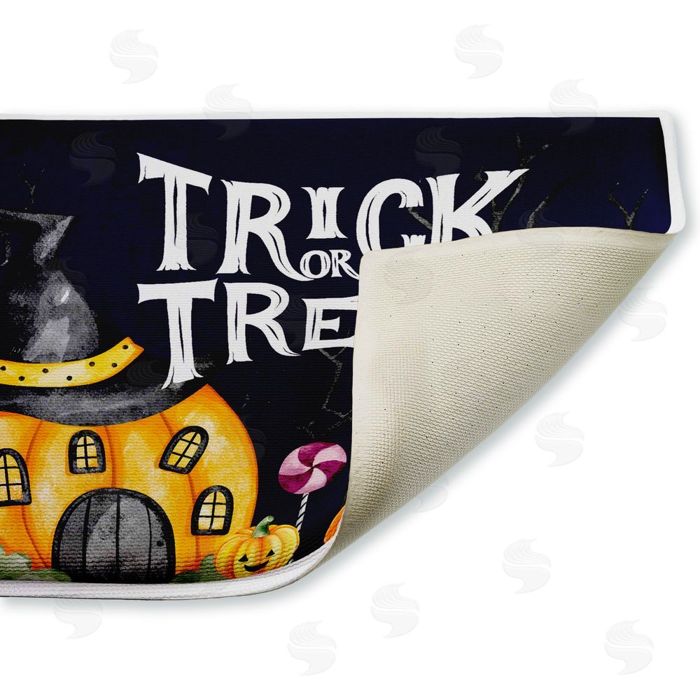 Kim Allen | Trick Or Treat Pumpkin House Plush Bath Mat