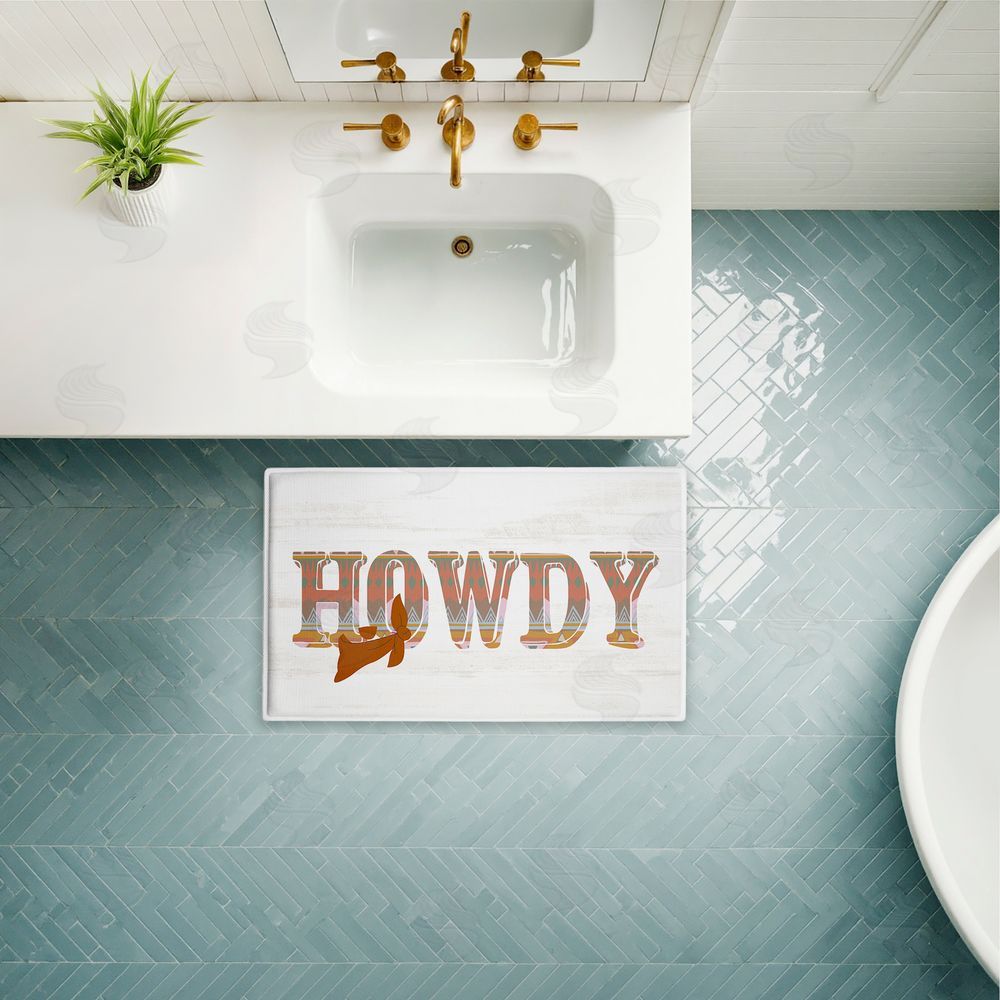 Kim Allen | Howdy with Brown Bandana Plush Bath Mat
