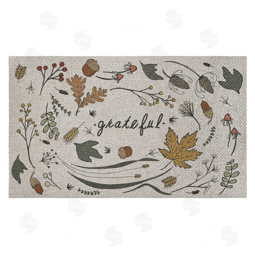 Sweet Melody Designs | Grateful Autumn Leaves Faux Sisal Door Mat