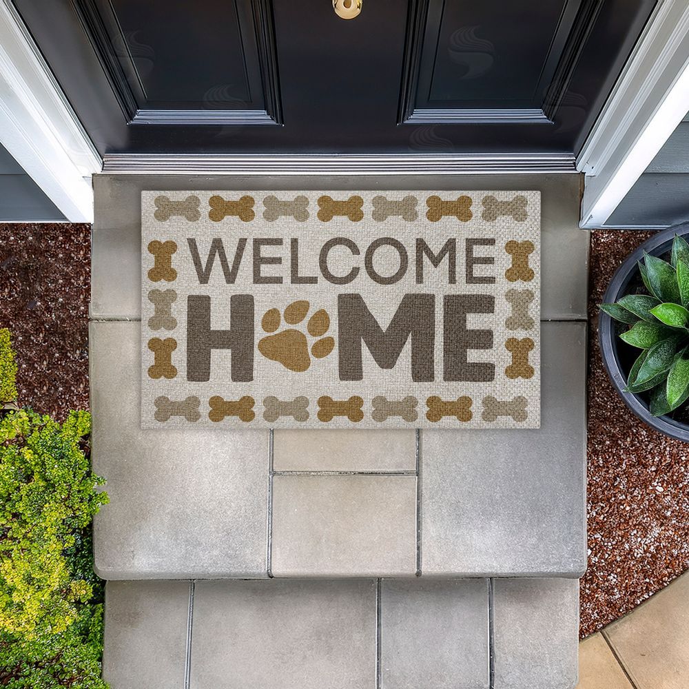 Marcus Prime | Welcome with Dog Bones Faux Sisal Door Mat