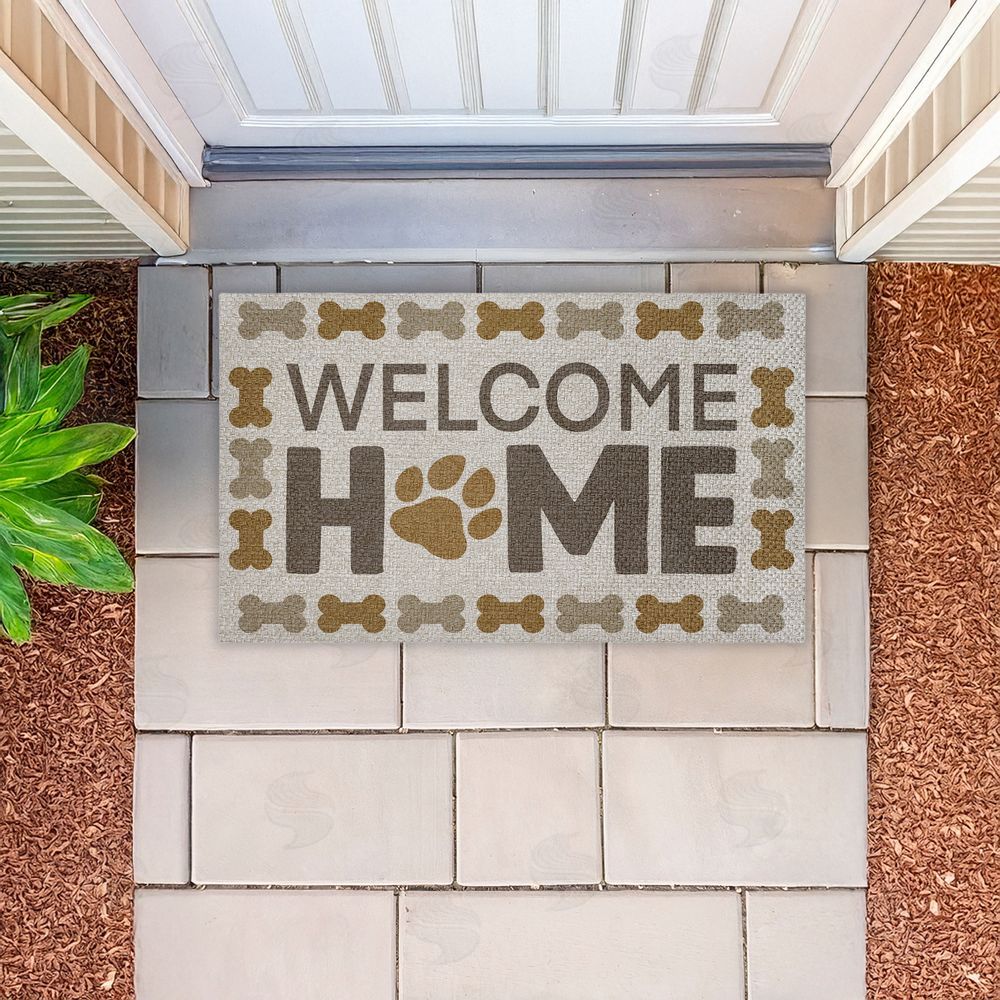 Marcus Prime | Welcome with Dog Bones Faux Sisal Door Mat