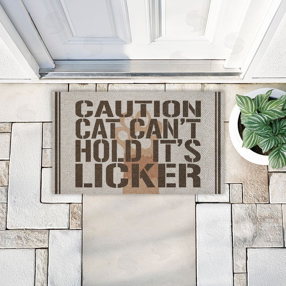 Kim Allen | Cat Can't Hold Licker Faux Sisal Door Mat