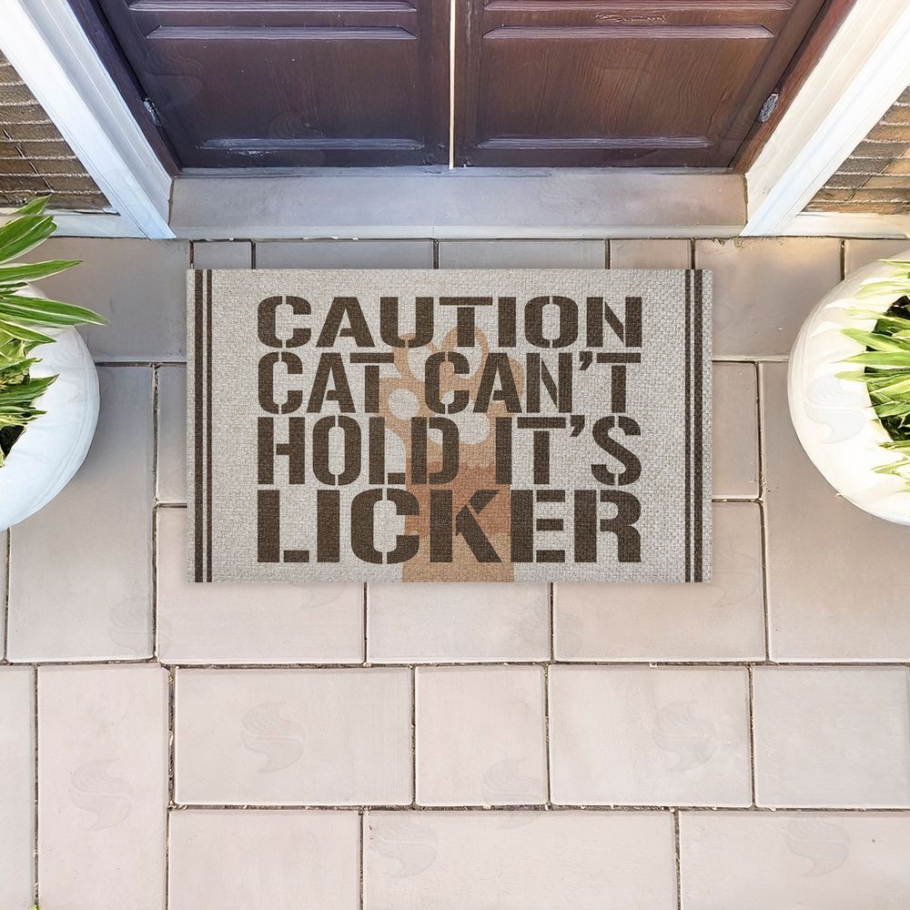 Kim Allen | Cat Can't Hold Licker Faux Sisal Door Mat