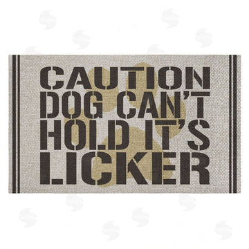 Kim Allen | Dog Can't Hold Licker Faux Sisal Door Mat