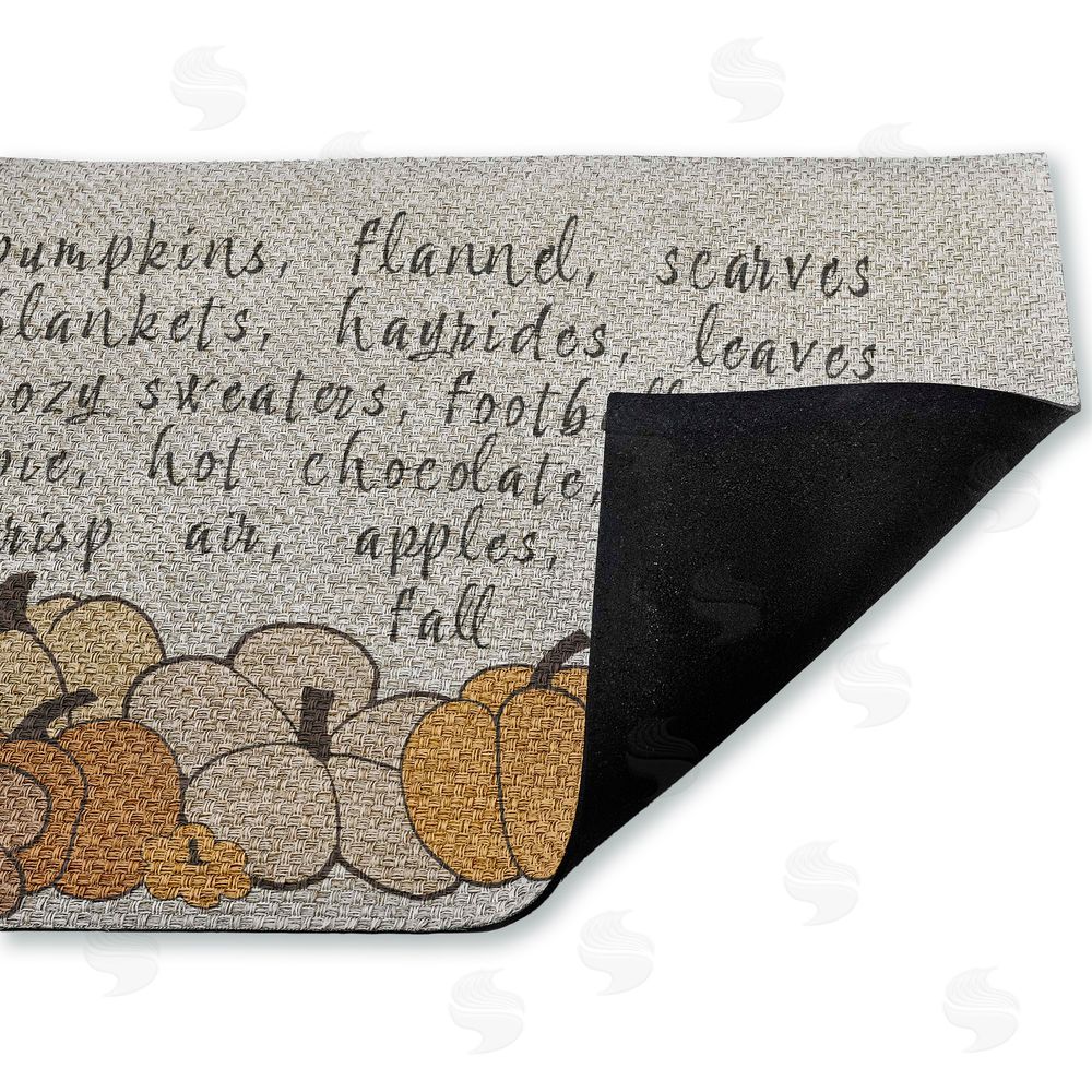 Corinne Rose Designs | Fall Pumpkin Sentiment Faux Sisal Door Mat