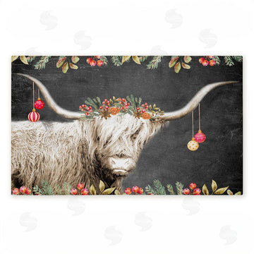 Kim Allen | Highland Christmas Cattle Non-Woven Door Mat