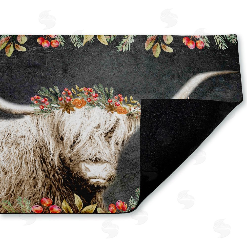 Kim Allen | Highland Christmas Cattle Non-Woven Door Mat