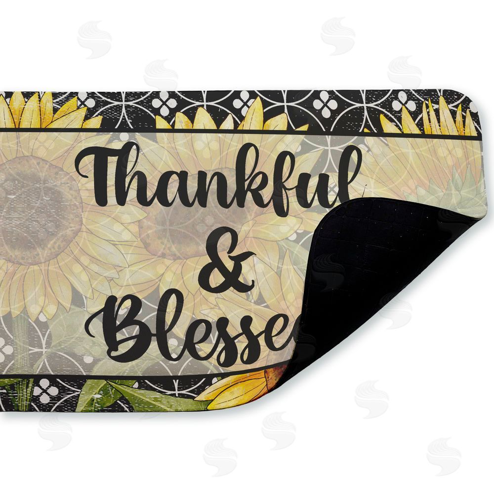 Kim Allen | Thankful & Blessed Sunflowers Anti-Fatigue Mat
