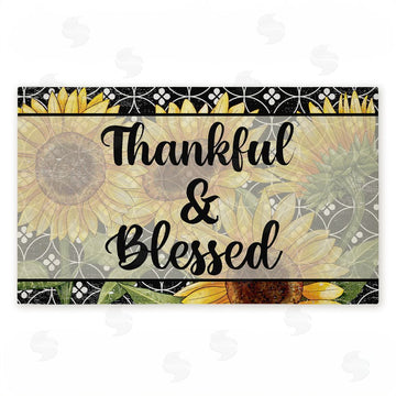 Kim Allen | Thankful & Blessed Sunflowers Non-Woven Door Mat