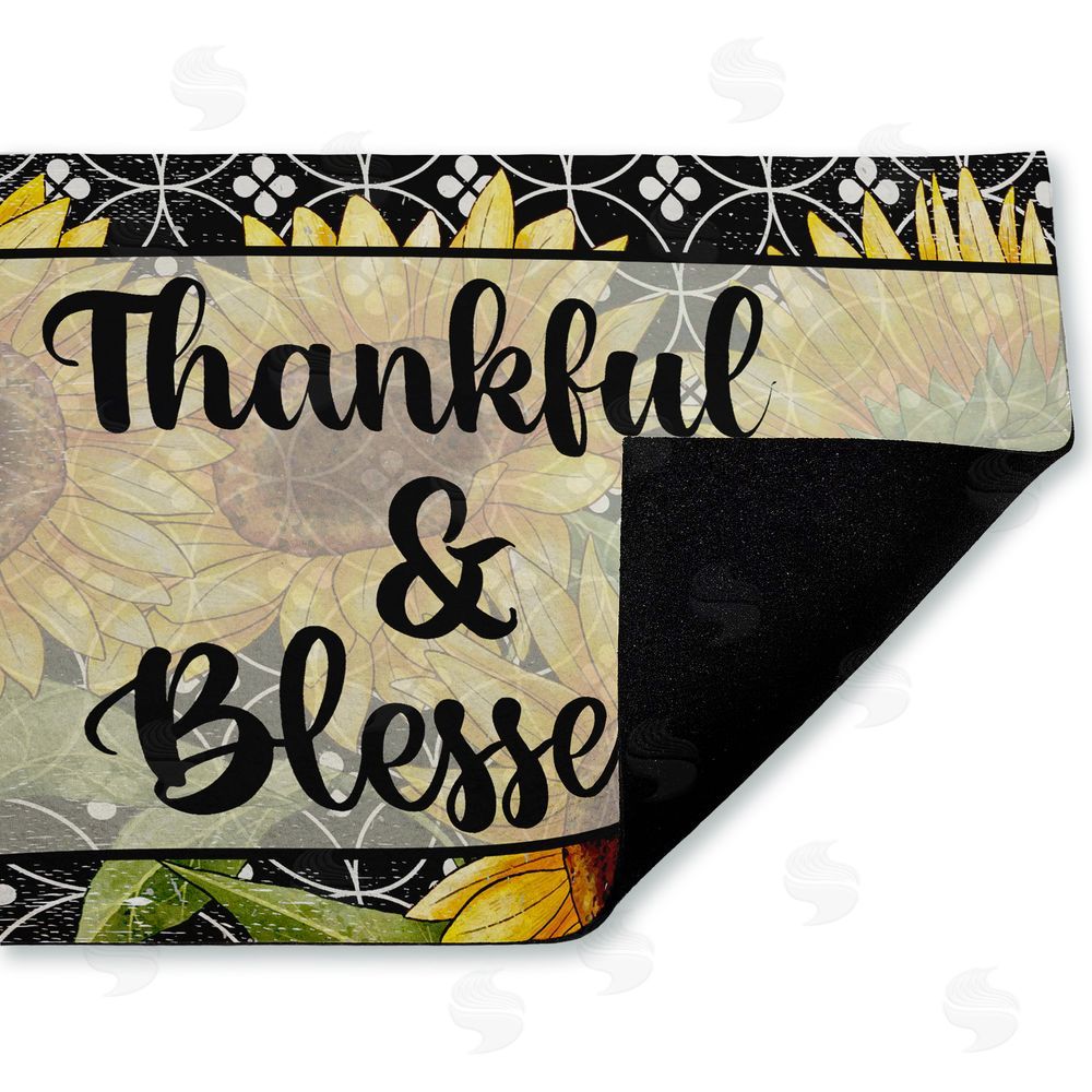 Kim Allen | Thankful & Blessed Sunflowers Non-Woven Door Mat