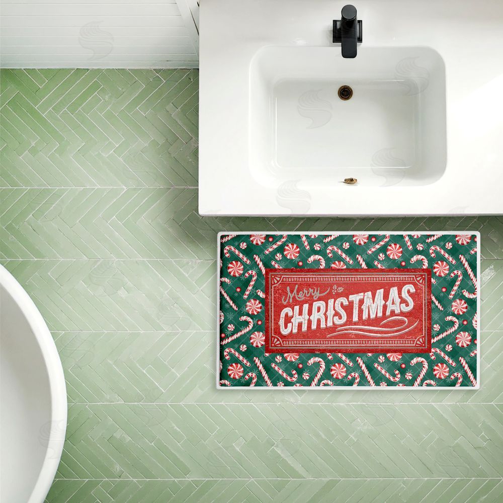 Chad Barrett | Vintage Christmas Candies Plush Bath Mat