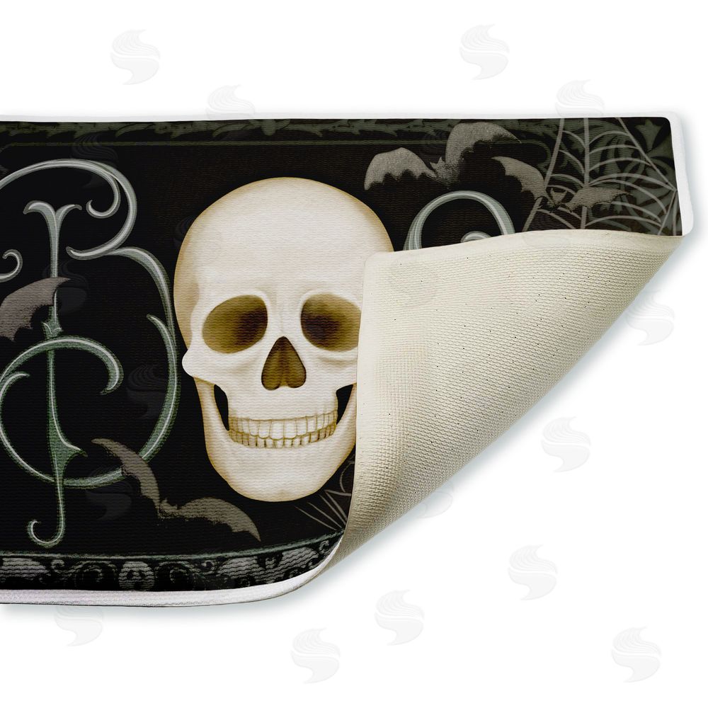 Nicole Tamarin | Boo with Skulls & Bats Plush Bath Mat