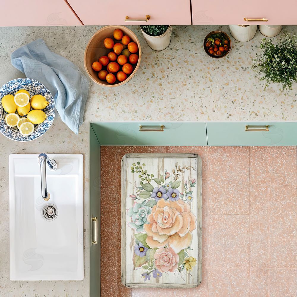 Susan Winget | Rose Succulent Bouquet Anti-Fatigue Mat
