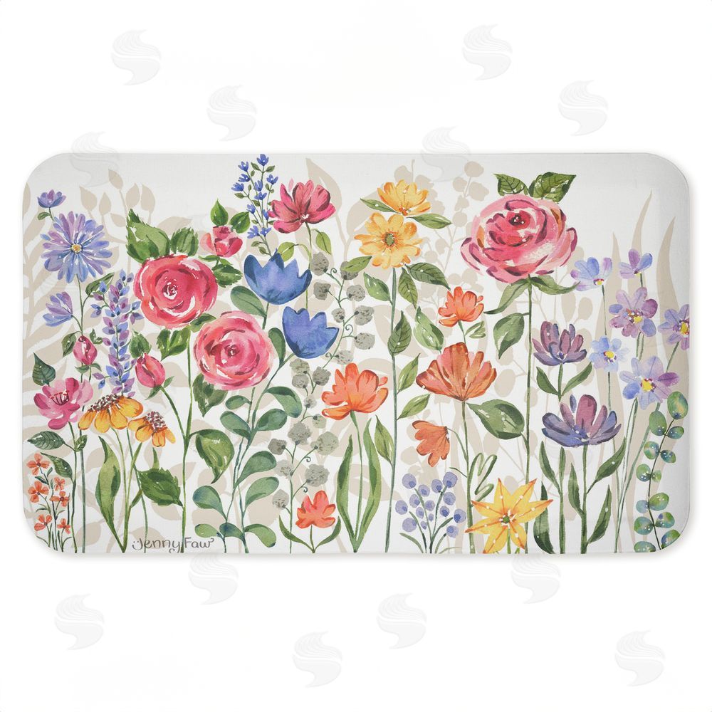 Jenny Faw | Springtime Wildflower Blossoms Anti-Fatigue Mat