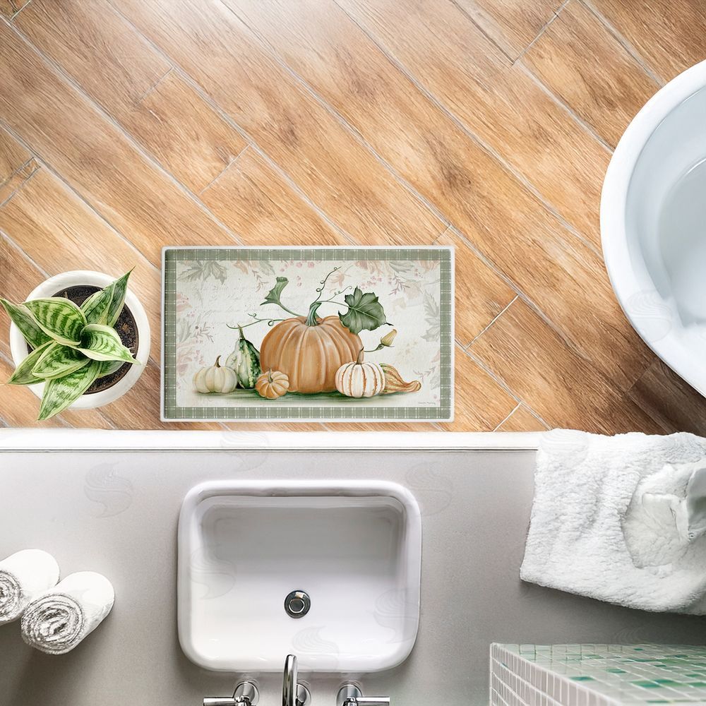 Danielle Murray | Harvest Gourds Motif Plush Bath Mat