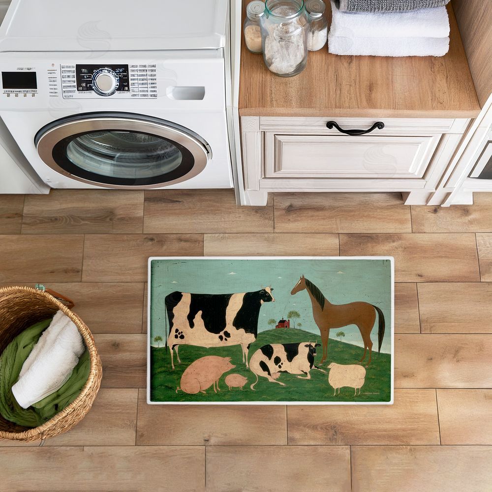 Warren Kimble | Friend Indeed Farm Animals Plush Bath Mat