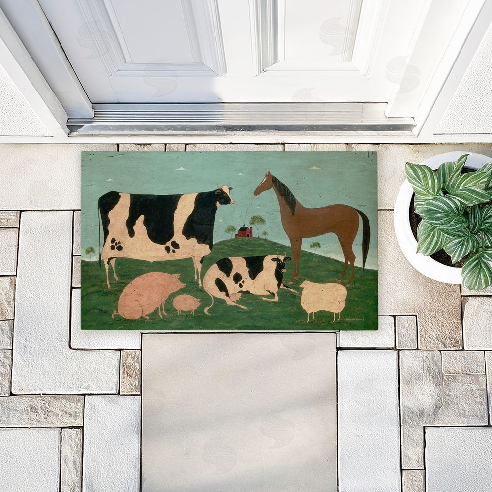 Warren Kimble | Friend Indeed Farm Animals Non-Woven Door Mat