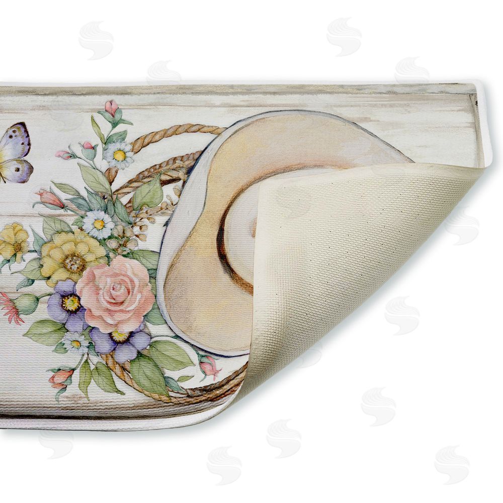Susan Winget | Shabby Chic Floral Cowboy Hat Plush Bath Mat