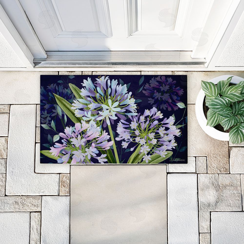 Nicole Tamarin | Midnight Garden Flowers Non-Woven Door Mat