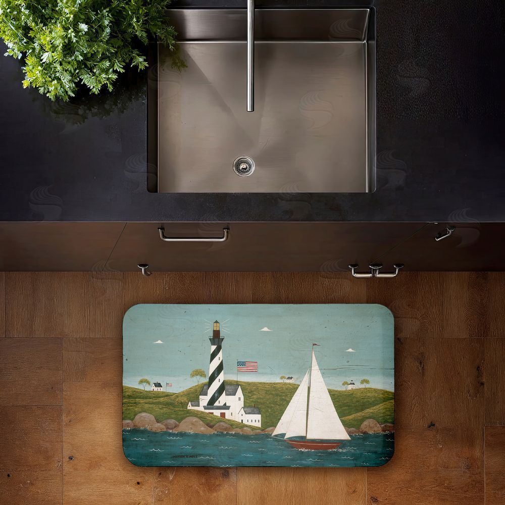 Warren Kimble | Coastal Breeze Lighthouse Harbor Anti-Fatigue Mat