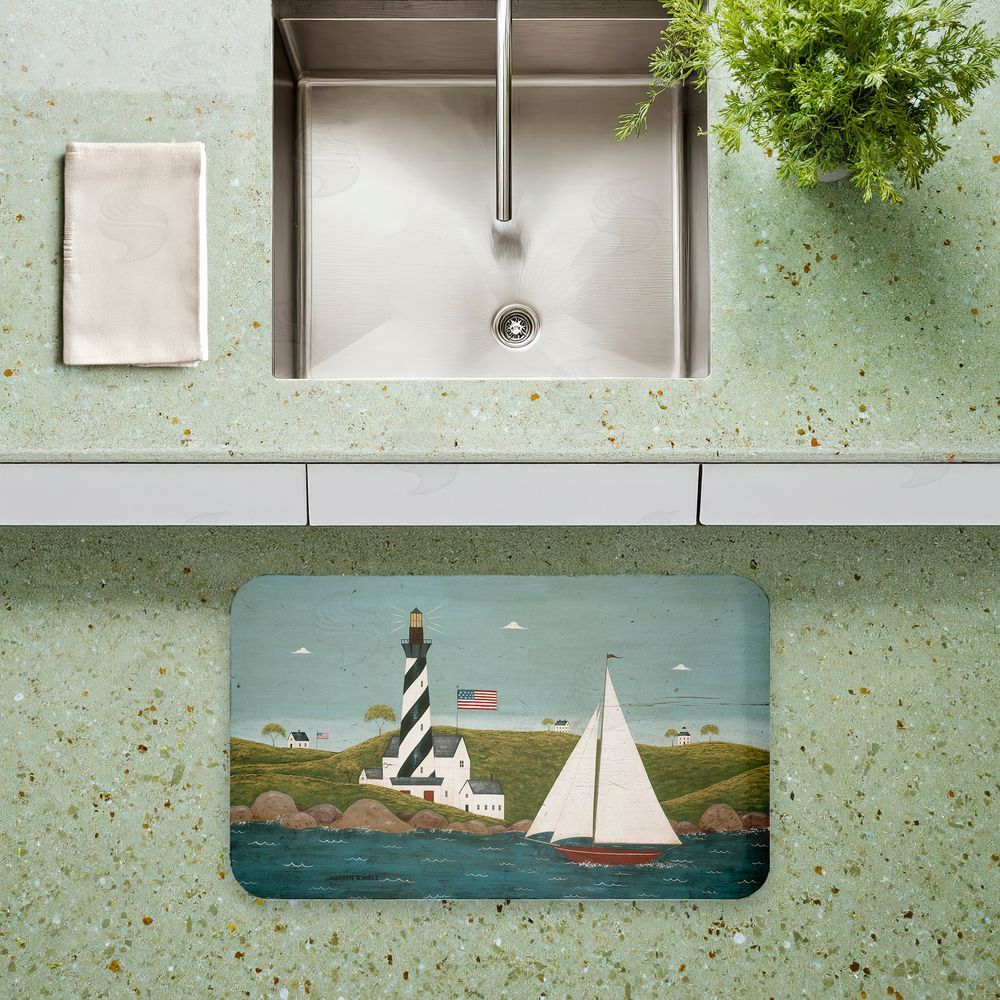Warren Kimble | Coastal Breeze Lighthouse Harbor Anti-Fatigue Mat