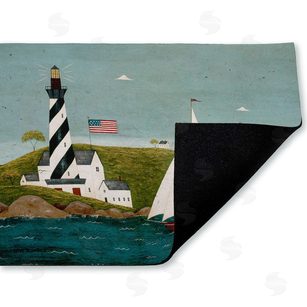 Warren Kimble | Coastal Breeze Lighthouse Harbor Non-Woven Door Mat