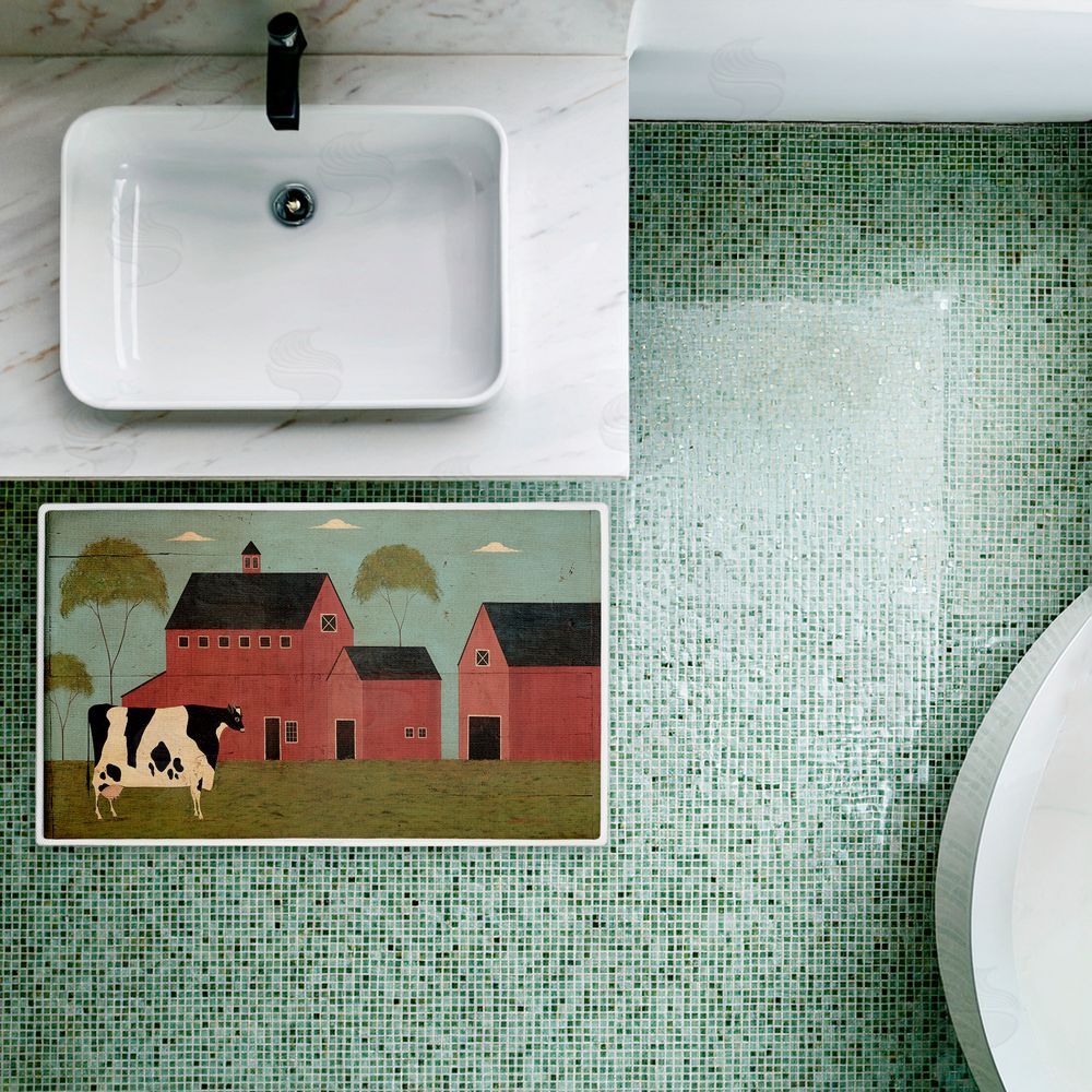 Warren Kimble | Nellies Barn Cow Plush Bath Mat