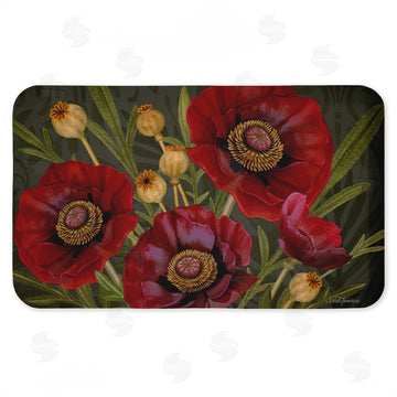 Nicole Tamarin | Red Poppy Midnight Garden Anti-Fatigue Mat