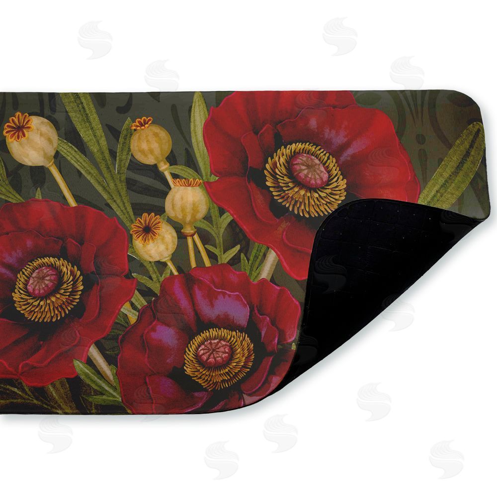 Nicole Tamarin | Red Poppy Midnight Garden Anti-Fatigue Mat
