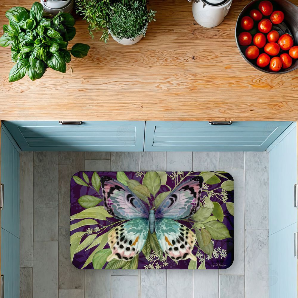 Nicole Tamarin | Midnight Butterfly Garden Anti-Fatigue Mat