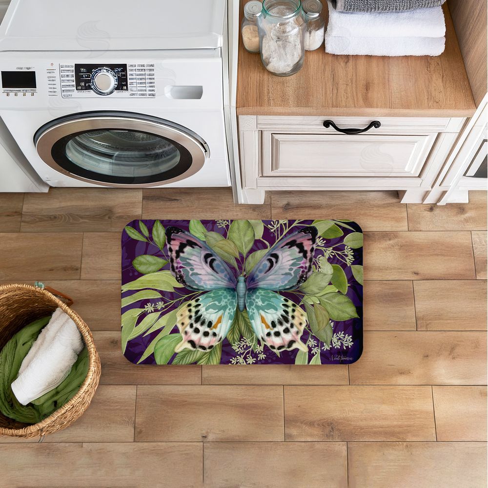 Nicole Tamarin | Midnight Butterfly Garden Anti-Fatigue Mat