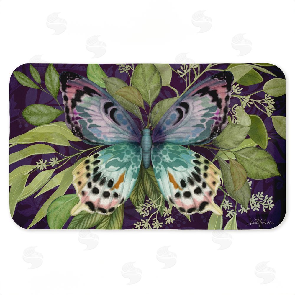 Nicole Tamarin | Midnight Butterfly Garden Anti-Fatigue Mat
