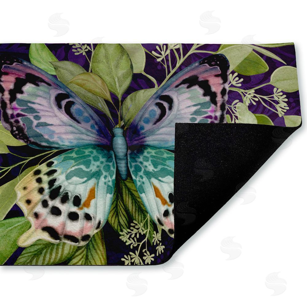 Nicole Tamarin | Midnight Butterfly Garden Non-Woven Door Mat