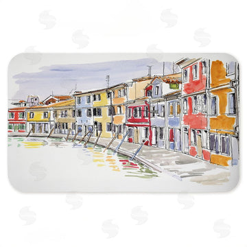 Tim Coffey | Quaint Coastal Town Buildings Anti-Fatigue Mat
