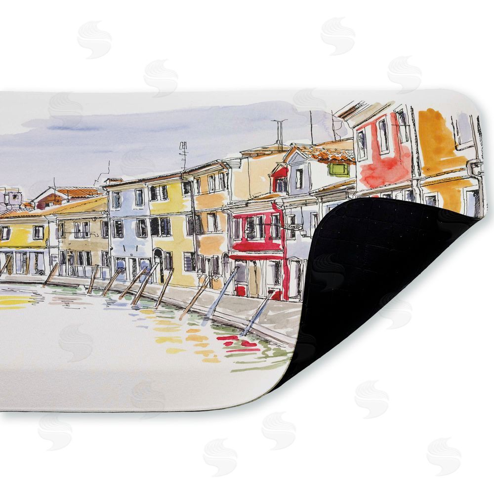 Tim Coffey | Quaint Coastal Town Buildings Anti-Fatigue Mat