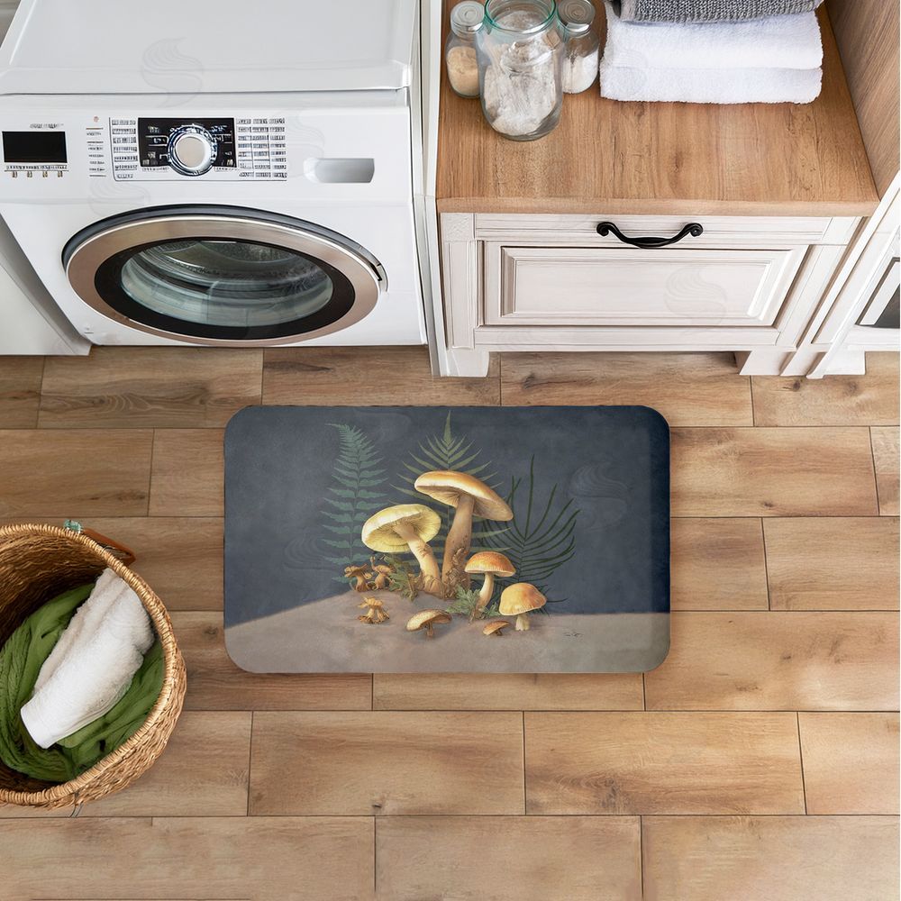 Tim Coffey | Mushrooms & Ferns on Blue Anti-Fatigue Mat