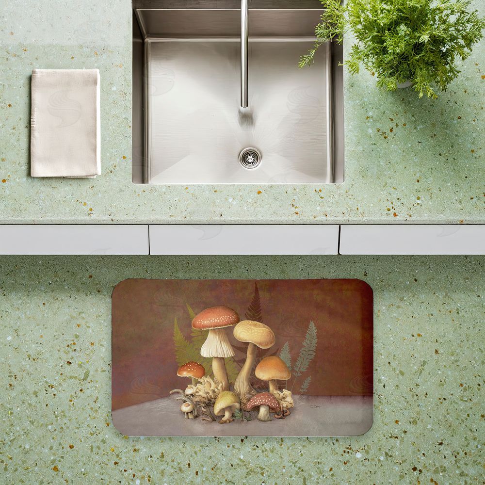 Tim Coffey | Mushrooms & Ferns on Brown Anti-Fatigue Mat