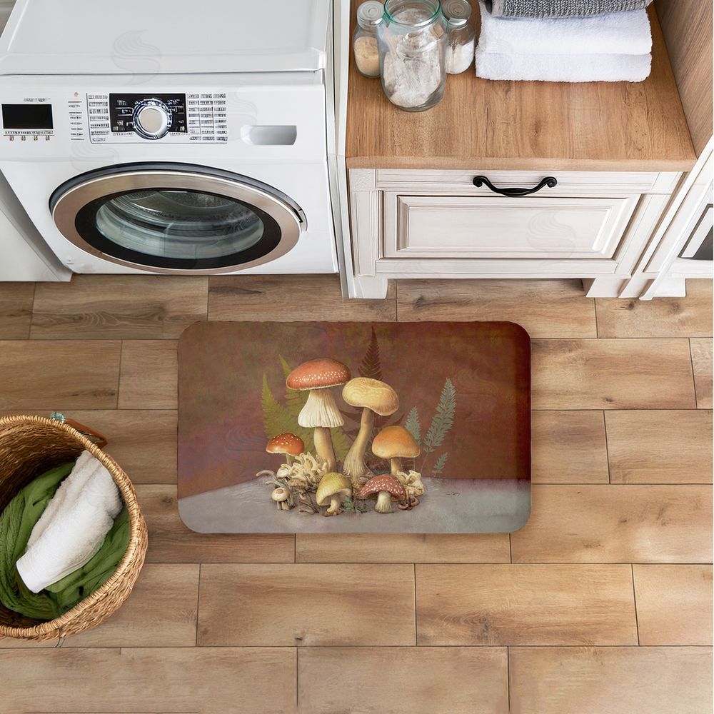 Tim Coffey | Mushrooms & Ferns on Brown Anti-Fatigue Mat