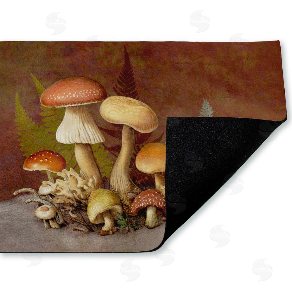 Tim Coffey | Mushrooms & Ferns on Brown Non-Woven Door Mat