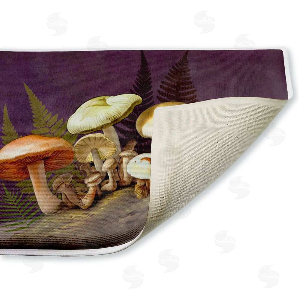 Tim Coffey | Mushrooms & Ferns on Purple Plush Bath Mat